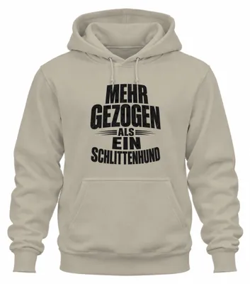Productafbeelding van "Meer getrokken dan een sledenhond" - Sarcastische hoodie, natuur, maat M