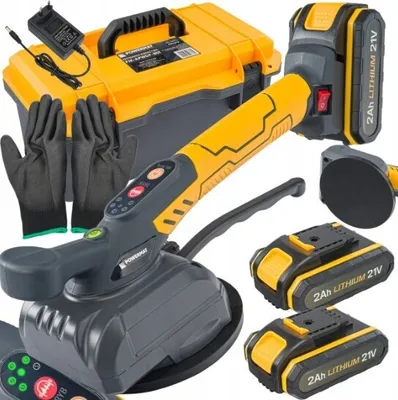 Obrázek produktu pro Elektrický obkladač 2x dobíjecí baterie 21V 2Ah automatický obkladačský nástroj obkladačský stroj vakuový sací zvedák vibrační přísavka na dlaždice
