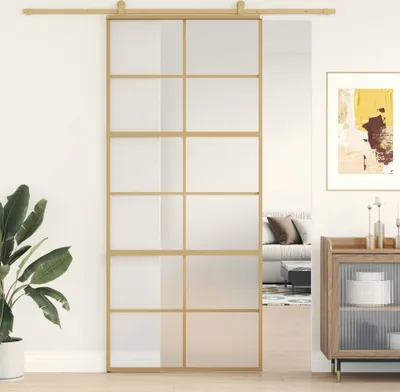 Zdjęcie produktu dla Drzwi przesuwne Golden 90x205 cm Matowe szkło ESG i aluminium