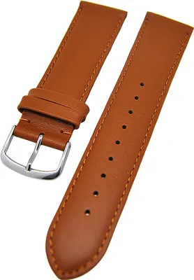 Produktbild von Uhrenarmband Kalbleder Hellbraun Ton in Ton gepolstert 20mm L Donschließe