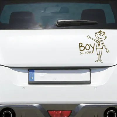 Produktbild von Auto Aufkleber Junge an Bord on Tour Baby Board 15x16 cm Gold Sticker Heckscheibenaufkleber