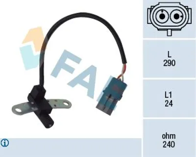 Produktbild von FAE Kurbelwellensensor 79021 für RENAULT TWINGO I (C06_) TWINGO II (CN0_)