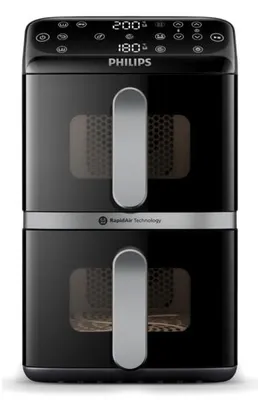 Obrázek produktu pro Philips 4000 series Horkovzdušná fritéza Airfryer se dvěma stohovatelnými košíky, Horkovzdušná fritéza, 10 l, 1,4 kg, Rapid Air, 40 °C, 200 °C
