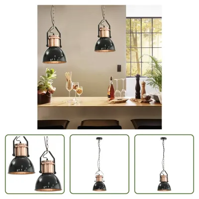 Produktbild von The Living Store Deckenlampe 2 Stk. Schwarz Rund E27