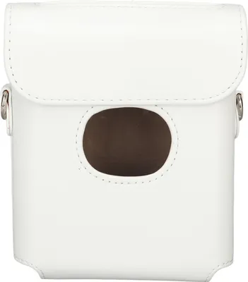 Image de Housse de transport pour Link Square, étui pour appareil photo instantané, housse de protection en cuirPolyuréthaneavec bandoulière réglable, rabat d'aspiration magnétique (White)