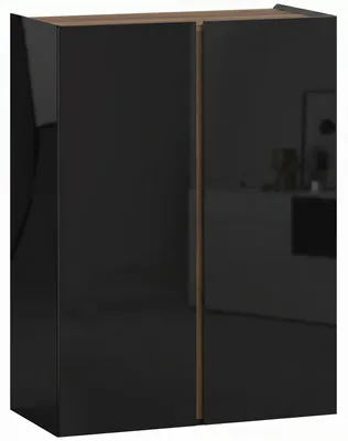 Obrázok produktu pre Skriňa na topánky, 6 políc, 18 párov | Farba: Čierna, vysoký lesk / Orech | Rozmery: 70 x 33,5 x 95 cm