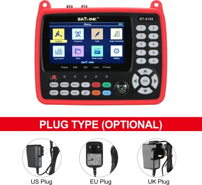 Produktbild von Digital Satellite Finder Meter DVB-S/S2/T/T2/C Combo Meter Portable Satellite TV Signal Finder 2600mAh Rechargeable Digital Handheld Signal Meter Satellite Finder H.264/H.265 HEVC MPEG-2/4 4.3 Inch TFT LCD
