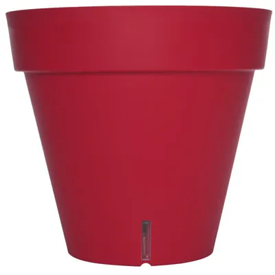 Image de Pot de fleurs à réserve d'eau Hydrosystem Loft Rond D59cm - H53,5cm - 83L - Rouge - Fabrication Française
