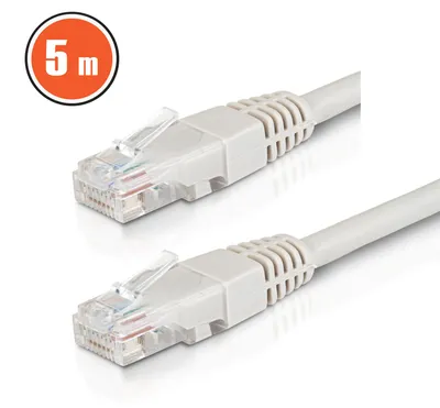 Imagen del producto de Cable de conexión Cat6 UTP – 5 metros – CCA – Preconfeccionado – Cable de red – Gris – 1 unidad [20345]