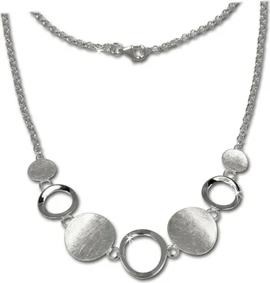 Produktbild von SilberDream 45cm Collier Kette Elemente matt Silber Damen Halsschmuck D2SDK400