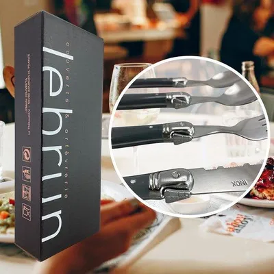 Produktbild von Famanu Besteckset 24-teilig - Edelstahl für 6 Personen - Steakmesser, Gabeln, Suppenlöffel und Teelöffel