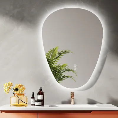 Produktbild von EMKE LED-Spiegel 70 x 50 cm – Dimmbar mit Memory-Funktion Antibeschlag IP65 Wasserdicht Horizontal Vertikal Montage