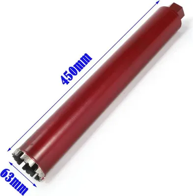 Obrázek produktu pro Diamantový vrták, suchý/mokrý, do betonu/cihel, 63 mm, těžký, červený