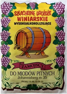 Obrázek produktu pro Vinné kvasnice – univerzální pro šťávy a ovocná vína –  FCM – vyrobeno v Polsku