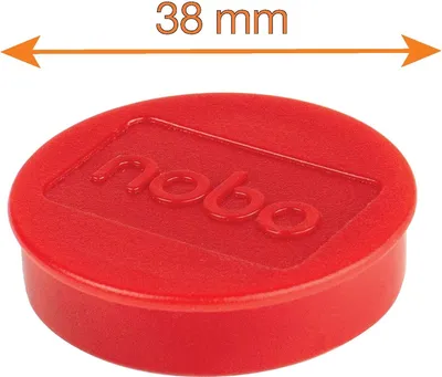 Obrázek produktu pro Nobo 1915314, Magnet na tabuli, Červená, 38 mm, 20 mm, 38 mm, 190 mm