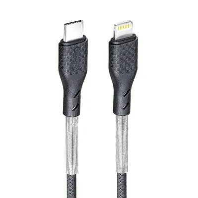 Immagine prodotto di FORCELL Cavo di ricarica in carbonio da tipo C a connessione iPhone Power Delivery PD27W CB-01C Nero 1 metro
