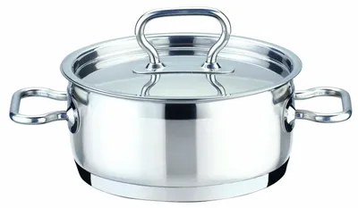 Bratpfanne 14 cm 1 L Edelstahl mit Deckel