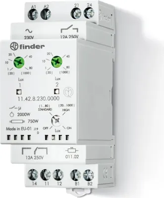 Image de Finder interrupteur crépusculaire pour rail DIN 35 mm, série 11.42.8.230 11.42.8.230.0000 1 - 80/20 - 1000 lx 230 V/50 - 60 Hz (11.42.8.230.0000)