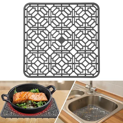 Immagine prodotto di Omgoods - Tappetino in silicone per lavello, 30 x 30 cm, tagliabile e resistente al calore