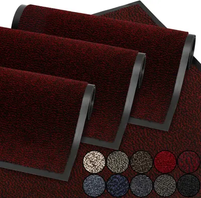 Image de Deurmat - 90 x 150 cm - Antidérapant - Lavable en machine - Rouge