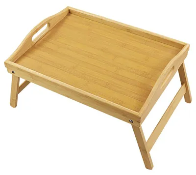 Bambus-Bett-Tablett-Set, 2er-Pack, klappbare Beine, Frühstückstabletts