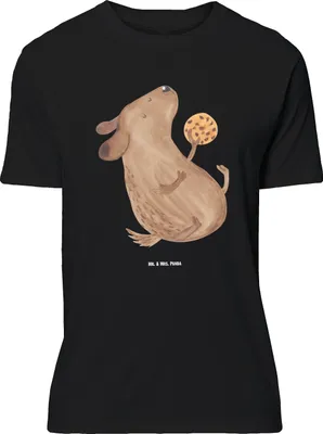 Produktbild von Mr. & Mrs. Panda Größe XL T-Shirt Hund Keks - Schwarz - Geschenk, glücklich, Hundekekse, Leckerli, Tshirt, Shirt, mit Spruch, Hungrig, Sprüche