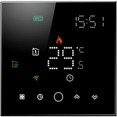 Produktbild von Tuya TR044 Smart WiFi Thermostat für Heizung Schwarz