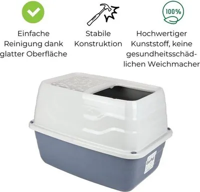 Productafbeelding van Famanu kattenbak met hoogwandig design - XXL