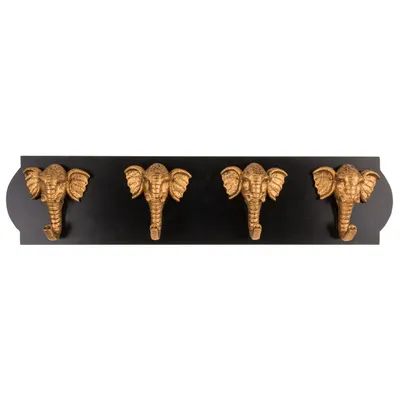 Produktbild von Goldener Elefant Garderobe mit 4 Haken