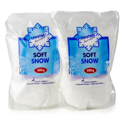 Produktbild von Weicher Schnee 400g - Deko Kunstschnee in weiß - Pulverschnee