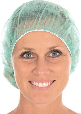 Obrázok produktu pre 10x Hygostar 1266 Baretthauben Bettina grün ø 53 cm PP Spenderbox