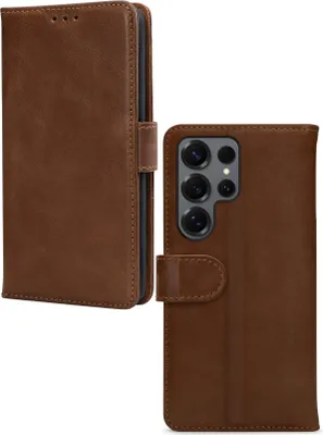 Produktbild von Mobilize Wallet Handyhülle für Samsung Galaxy S26 Ultra Hülle Echtes Leder Klapphülle Geldbörse - Braun