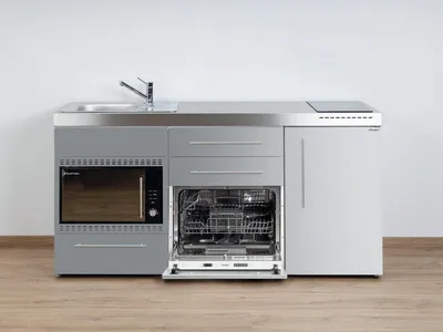Produktbild von Stengel Miniküche MPGSMOS 170 Edelstahl mit Kühlschrank, Geschirrspüler