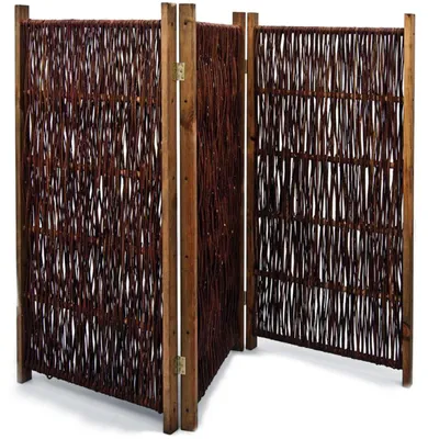 Produktbild von NOOR Weiden Paravent 3-teilig 120x180 cm - klappbarer Sicht- & Windschutz aus Weide mit Kiefernholzrahmen für Garten, Balkon & Terrasse, KI-generiertes Bild