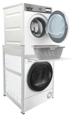 Waschmaschinenregal 74x65x111 cm mit Auszug, weiß