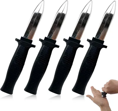 Productafbeelding van Nepmessen - Set van 4 - Zwart strekkermes van kunststof - 18 cm - Telescoopmes - Strekkenmes voor Halloween - Feest