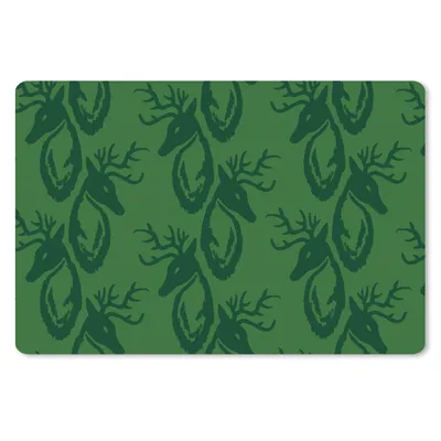 Produktbild von MuchoWow® Schreibtischunterlage Muster - Grün - Hirsche 60x40 cm - XXL Mauspad - Großes Mauspad