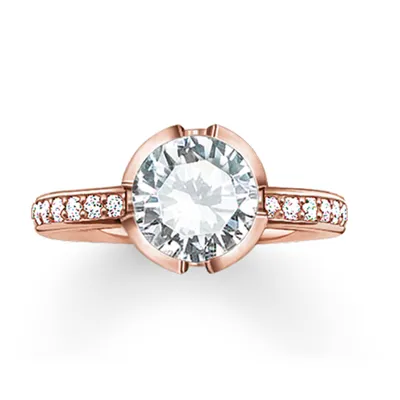 Image de TR2035-416-14-54 Bague zirconium doré rose TR2035-416-14 Thomas Sabo