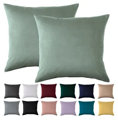 Productafbeelding van Kussensloop, 40 x 40 cm, 2 stuks – Kussensloop, 40 x 40 cm, lichtgroen. Geschikt voor kussens. 100% microvezel. Vlekvrij en kreukvrij, met rits.