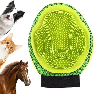 Image de Gants de toilettage pour chiens, chats et chevaux - Gants de massage et de soin anti-poils pour poils longs et courts