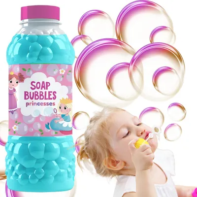 Zdjęcie produktu dla Płyn Do Tworzenia Baniek Mydlanych Księżniczki Butelka Zestaw Bańki 450 ml 500104