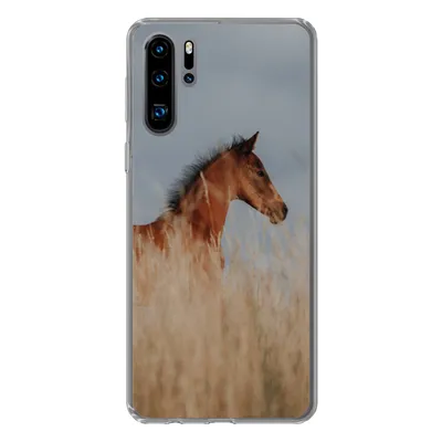 Produktbild von MuchoWow® Handyhülle Schutzhülle Hülle für Huawei P30 Pro Pferd - Luft - Gras Silikon Softcase Handy Hülle - Schutzdeckel