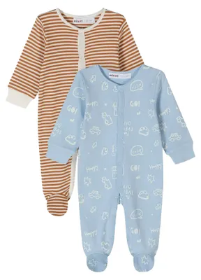 Produktbild von Minoti - Schlafanzug für Baby-Jungs, Langärmlig (2er-Pack) MN111 (86) (Beige)