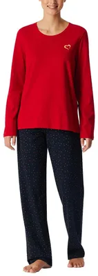 Productafbeelding van Schiesser dames pyjama set, lange mouwen, zachte katoen - Nachtkleding