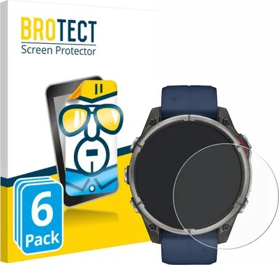 Produktbild von 6x Für Garmin quatix 8 (47 mm) Schutzfolie BROTECT Displayschutz Display Schutz Folie Klar Transparent