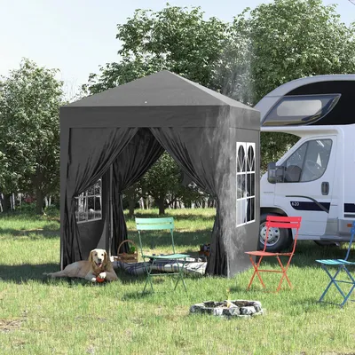 Obrázok produktu pre Pavilon – skladací pavilon 2 x 2 m – 4 bočné steny s oknami – oceľová konštrukcia – tkanina Oxford – taška na prenášanie