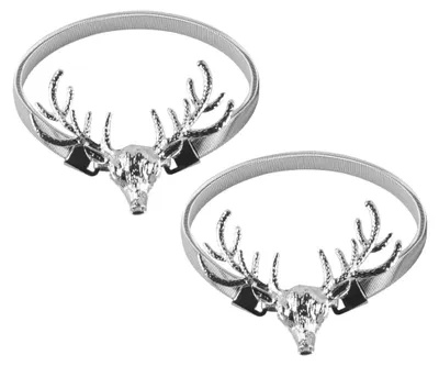 Gardinenhalter 2er-Pack, silberne Elch-Motive, dekorativ