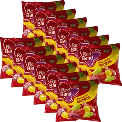 Image de Red Band gomme fruitée Assortie, sachet de 500g, 12 pièces