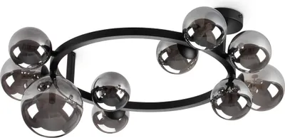Produktbild von Zeitgenössische Deckenleuchte Perlage Metall Schwarz 10 Lichter G9 15W 3000K Ip20