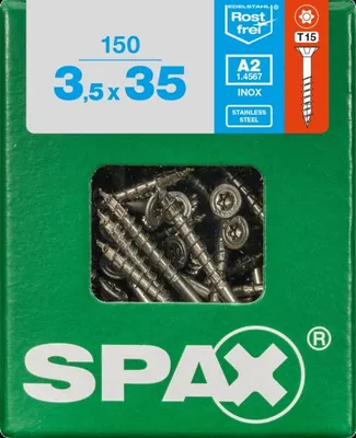 Obrázok produktu pre SPAX 4197000350357, Skrutka, Nerezová oceľ, Drevo, plochá hlava, Torx, Nerezová oceľ